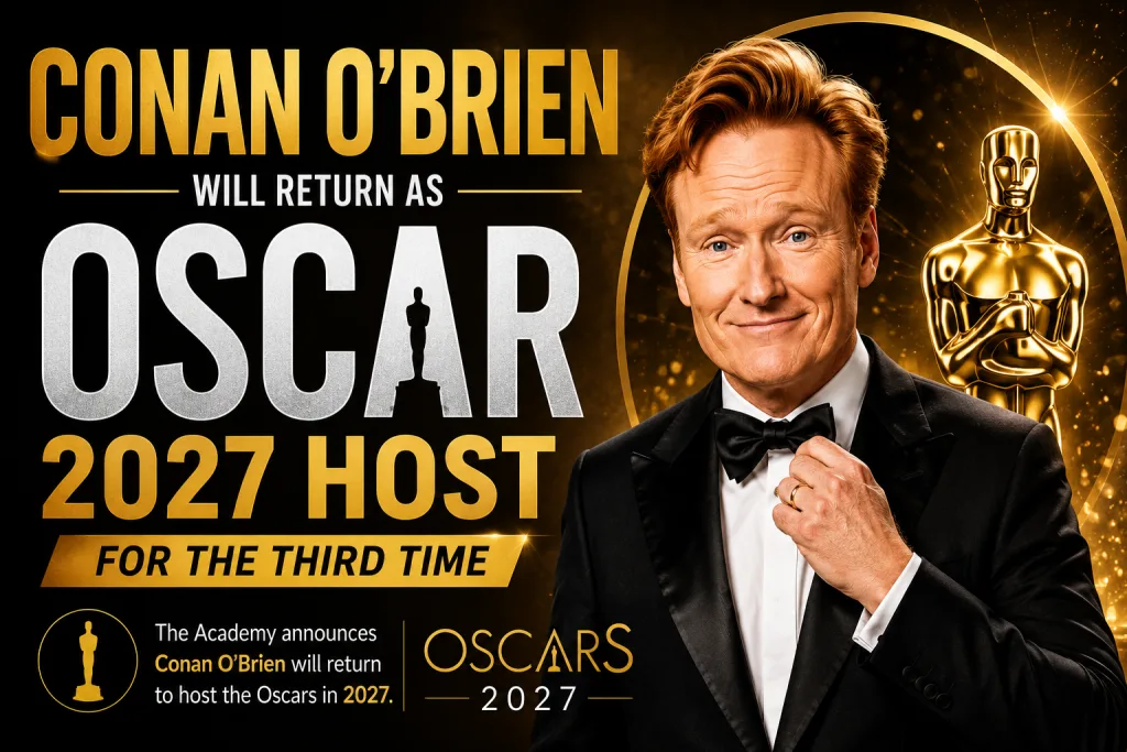 Conan O’Brien will return as Oscar 2027 host for the third time